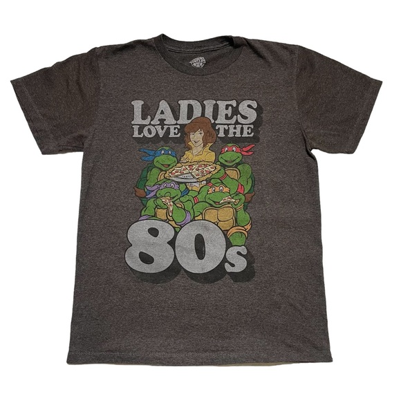 Nickelodeon Teenage Mutant Ninja Turtles Ladies Love the 80s Graphic Tee - Picture 1 of 5